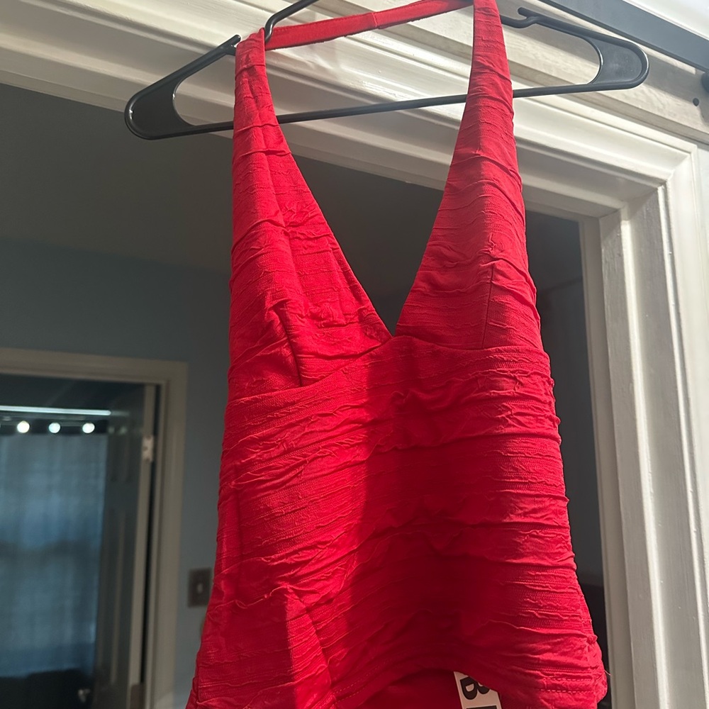 Urban Outfitters Red Textured Crop Top